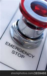 Emergency stop button, close-up