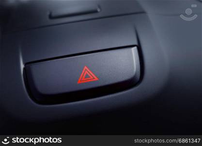 emergency triangle sign, push button in the vehicle or car for emergency and safety concept