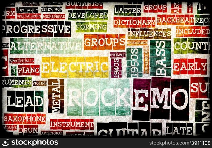 Emo Rock. Emo Rock Music Poster Art as Background