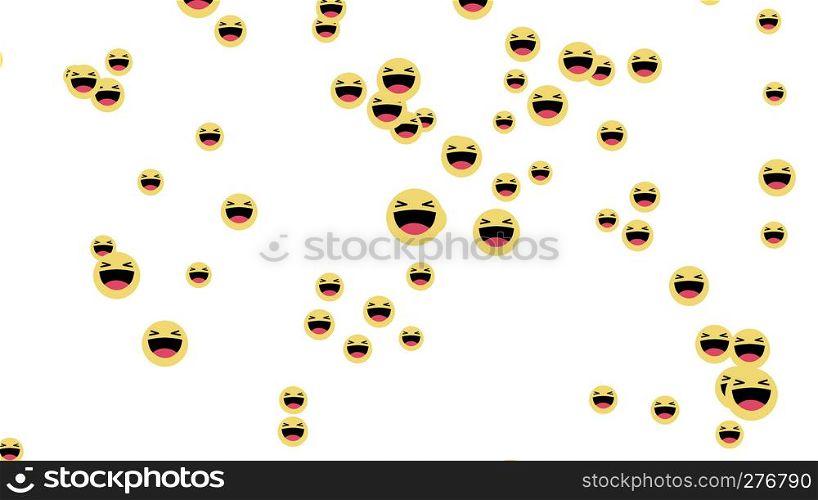 Emoji Haha laugh icons on Facebook live video isolated on white background. Social media network marketing. Application advertising. 3d abstract illustration