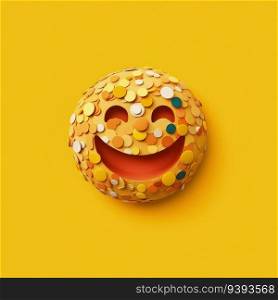 Emoticon Delight Minimalistic 3D Craft Illustration for World Emoji Day Festivities. For print, web design, UI, poster and other.