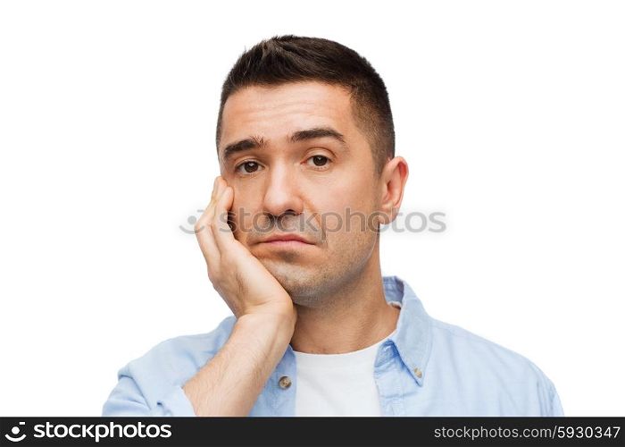 emotions and people concept - sad middle aged man. sad middle aged man