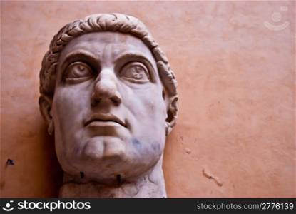 emperor Constantin. part of the enormous statue of the roman emperor Constantin