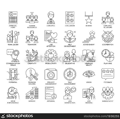 Employee Appraisal , Thin Line and Pixel Perfect Icons
