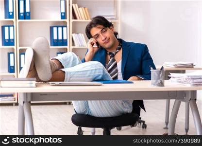 Employee coming to work straight from bed
