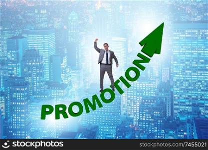 Employee in career promotion concept