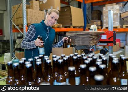 employee of beer production laboratory