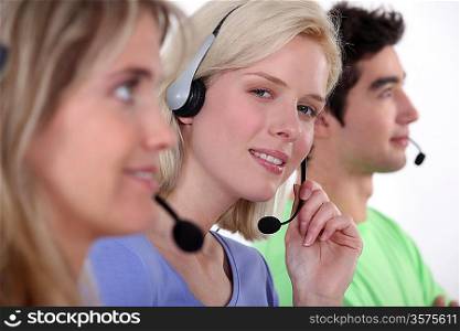 Employees in call center