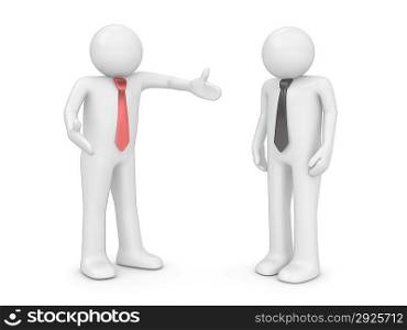 ""Employer and employee (people at office, stuff, manager series; 3d isolated characters)""