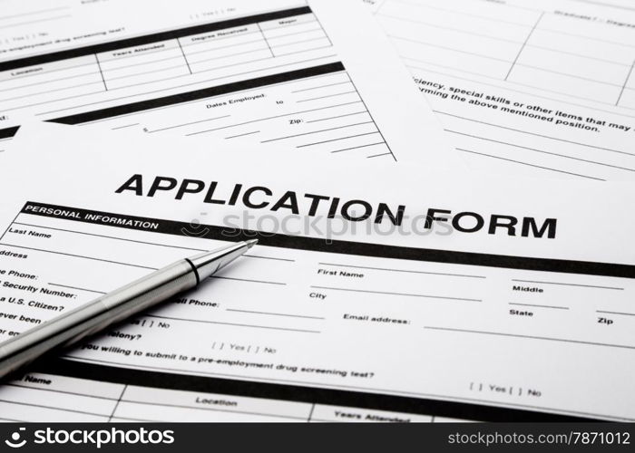 employment application form, human resources and business concepts