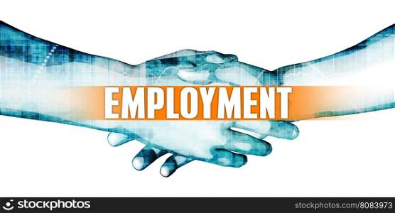 Employment Concept with Businessmen Handshake on White Background. Employment