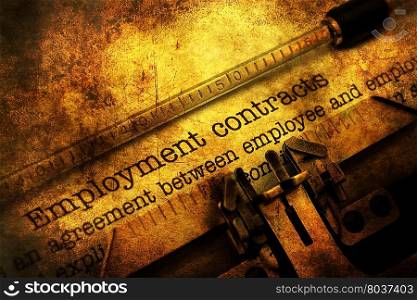 Employment contract grunge concept