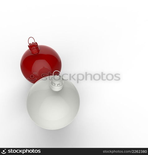 Empty 3d Christmas ornament on white background