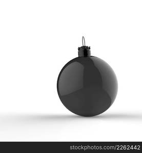 Empty 3d Christmas ornament on white background