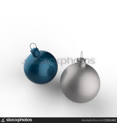 Empty 3d Christmas ornament on white background