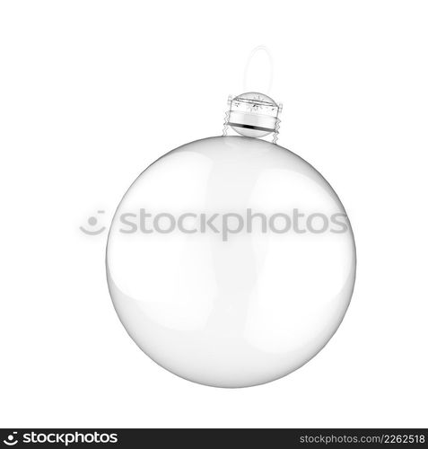 Empty 3d Christmas ornament on white background