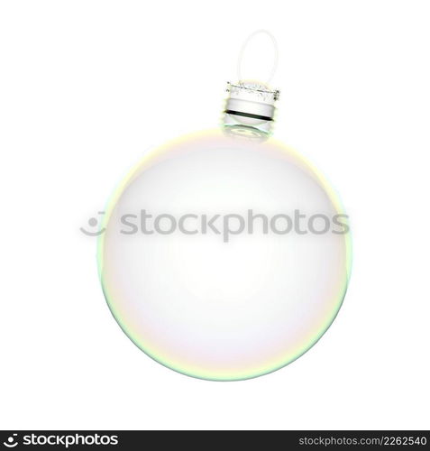 Empty 3d Christmas ornament on white background