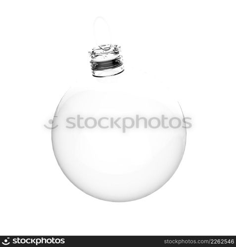 Empty 3d Christmas ornament on white background