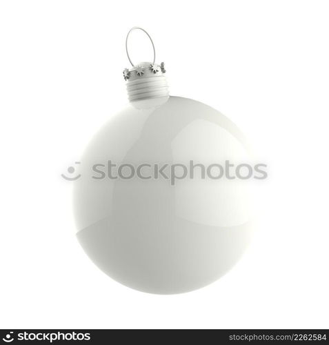 Empty 3d Christmas ornament on white background