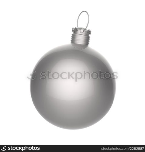 Empty 3d Christmas ornament on white background