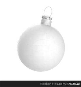 Empty 3d Christmas ornament on white background concept