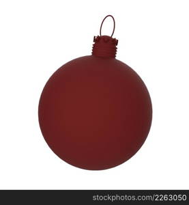 Empty 3d Christmas ornament on white background concept