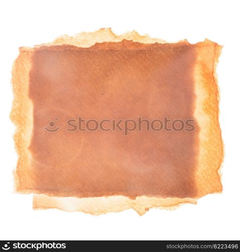 Empty aged paper isolated on white background. aged paper on white