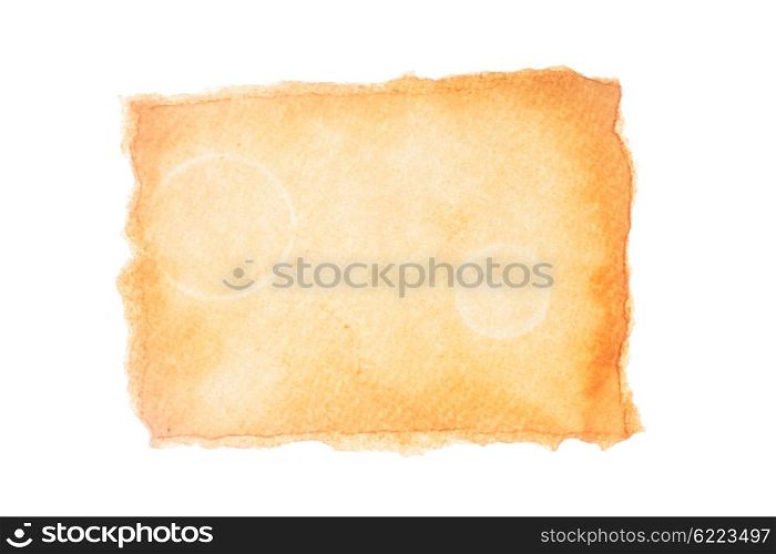 Empty aged paper isolated on white background. aged paper on white