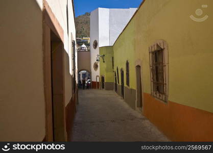 Empty alley in a city, Callejon De Veyna, Alcaiceria De Gomez, Zacatecas State, Mexico