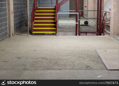 Empty and Bare Building Interior with Materials and Structure Exposed