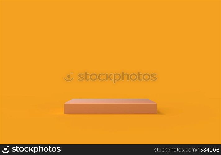 Empty background and box display. 3D Illustration.