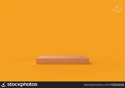 Empty background and box display. 3D Illustration.