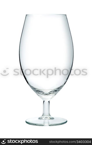 Empty beer glass, isolated on a white background