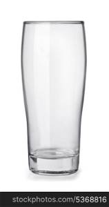 Empty beer glass isolated on white