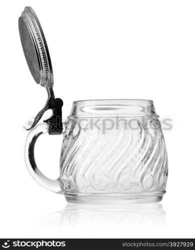 empty beer glass with a lid. With clipping path
