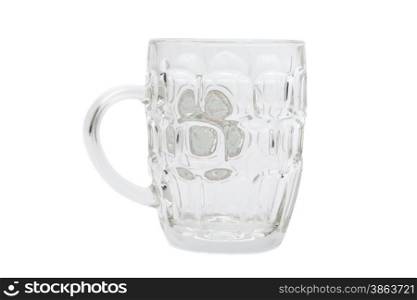 Empty beer mug isolated on white background