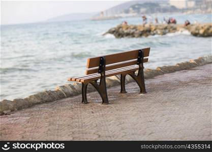 Empty bench at the seaside, Ephesus, Turkey