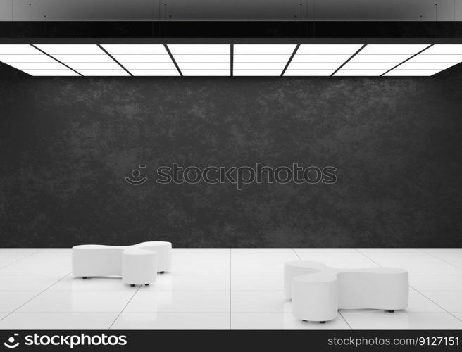 Empty black wall in modern art gallery. Mock up interior in minimalist style. Free, copy space for your artwork, picture, text, or another design. Empty exhibition space. 3D rendering. Empty black wall in modern art gallery. Mock up interior in minimalist style. Free, copy space for your artwork, picture, text, or another design. Empty exhibition space. 3D rendering.