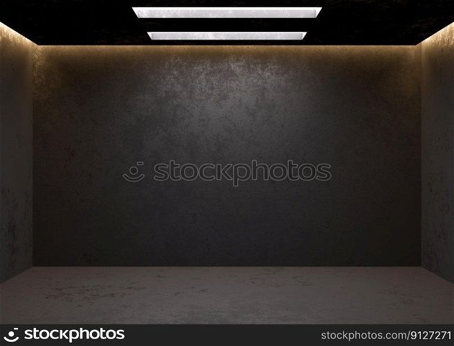 Empty black wall in modern art gallery. Mock up interior in minimalist style. Free, copy space for your picture, text, or another design. Empty exhibition space. 3D rendering. Empty black wall in modern art gallery. Mock up interior in minimalist style. Free, copy space for your picture, text, or another design. Empty exhibition space. 3D rendering.