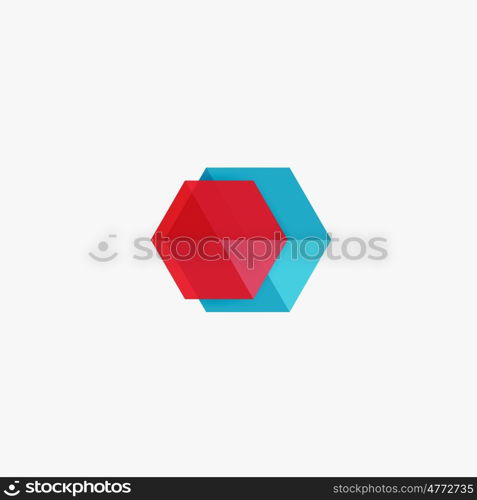 Empty blank hexagon layout, geometric template for text and options. Element of business brochure, presentation and web design navigation layout