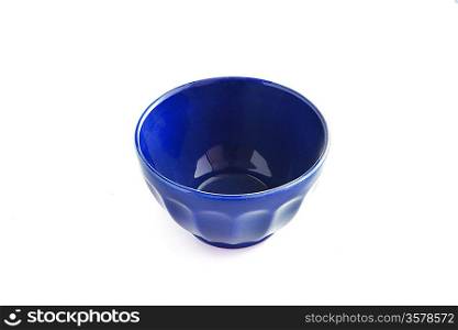 Empty blue bowl