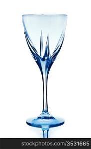 empty blue glass isolated on white background
