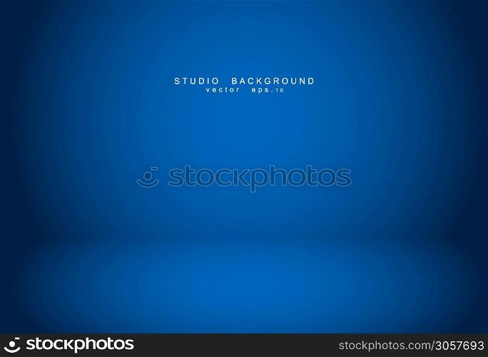 Empty blue studio room Backdrop. Light interior with copyspace for your creative project . Vector illustration EPS 10