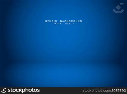 Empty blue studio room Backdrop. Light interior with copyspace for your creative project . Vector illustration EPS 10