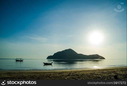 empty boat in the sea for travel