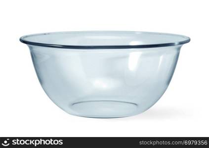 Empty bowl glass isolated on the white background. With clipping path