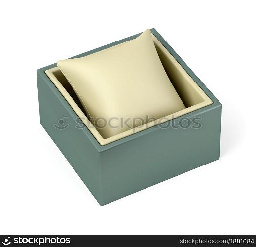 Empty box for watch or jewelry, isolated on white background