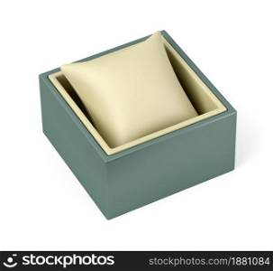 Empty box for watch or jewelry, isolated on white background