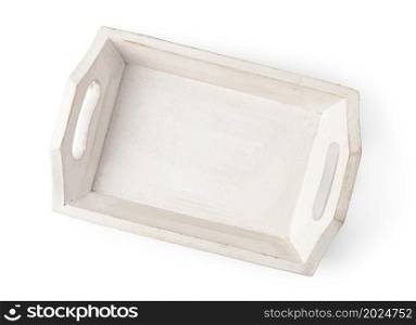 Empty bread basket isolated on white background. Empty bread basket on white background