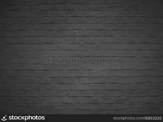 Empty brick wall background faded on black